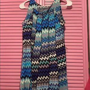 Blue Patterned Maxi Dress